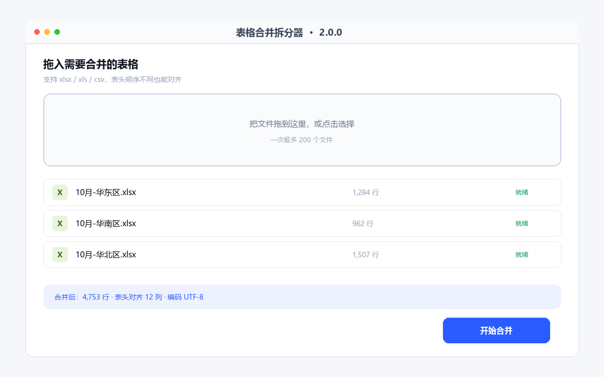 表格合并拆分器